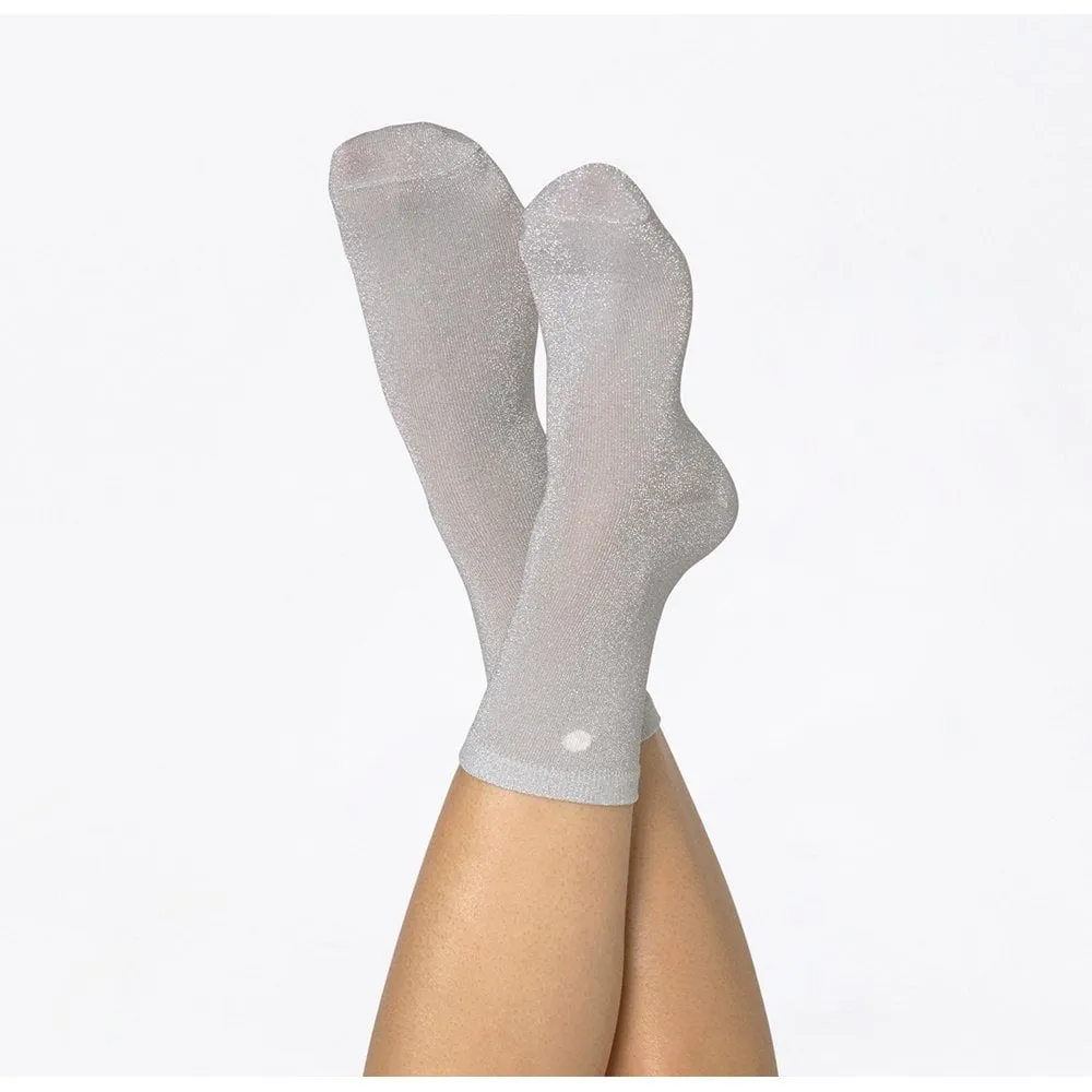 Socks Glittery Shell Silver