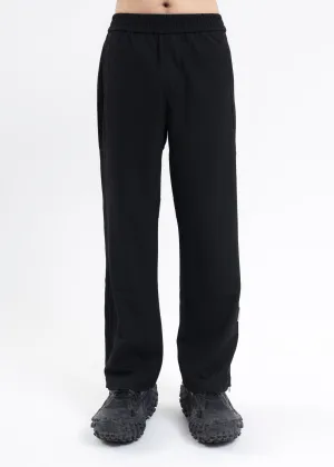 SOLEMN BLACK STREAMLINE PANELLED TAILORED TRACK PANTS