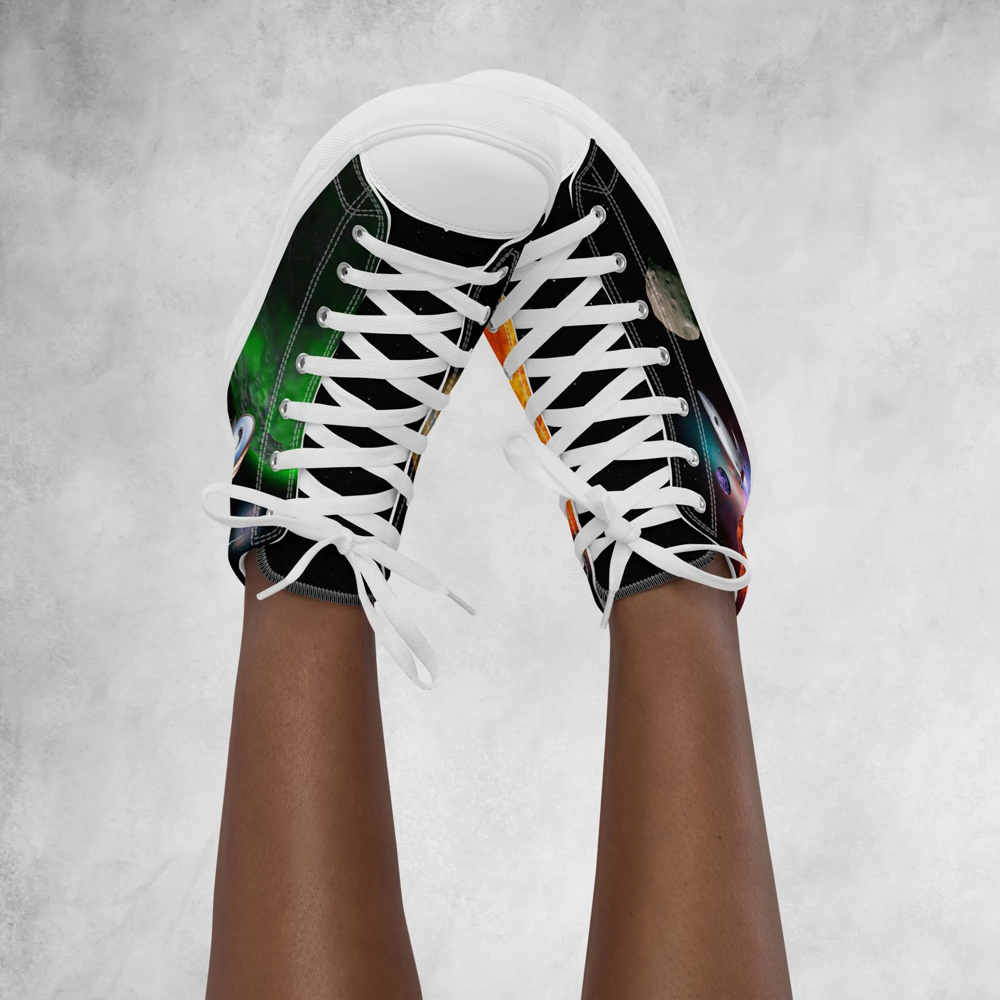 Space Fantasy - Women's High Top Canvas Shoes