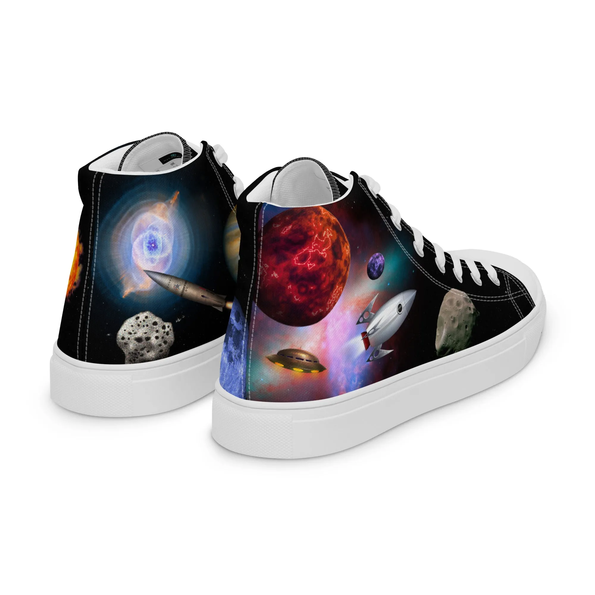 Space Fantasy - Women's High Top Canvas Shoes