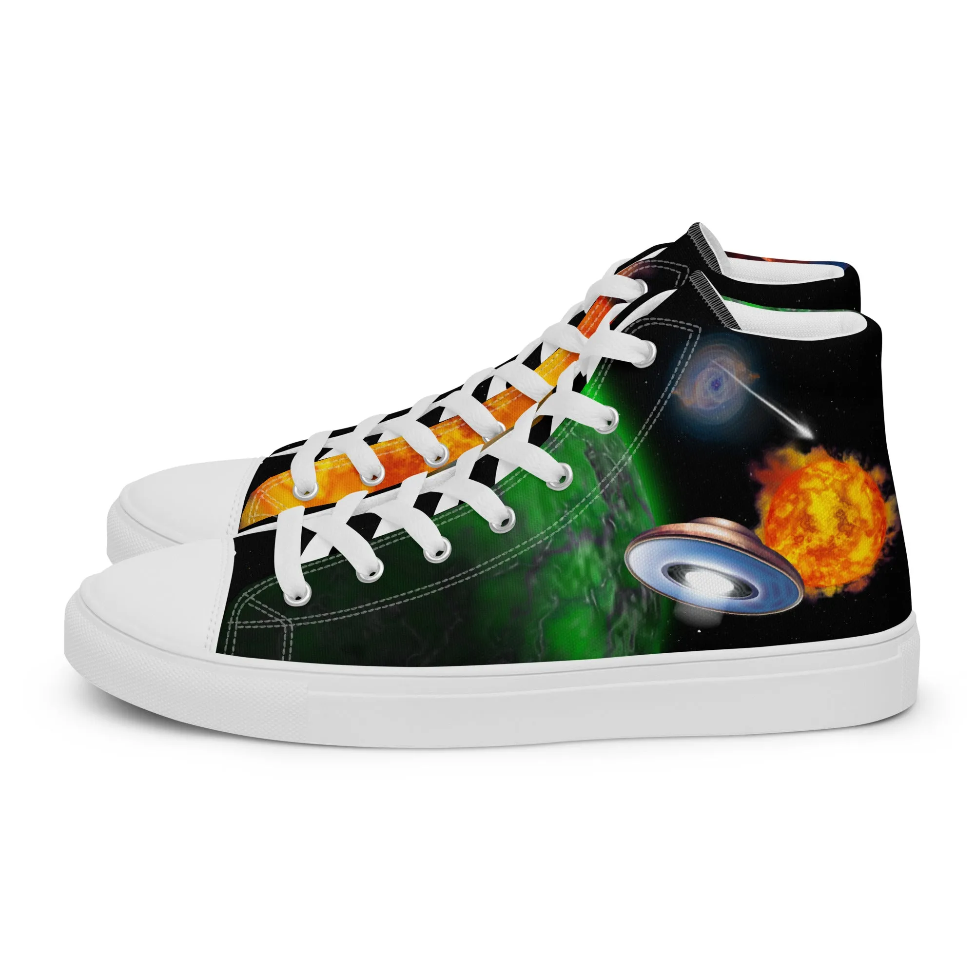 Space Fantasy - Women's High Top Canvas Shoes