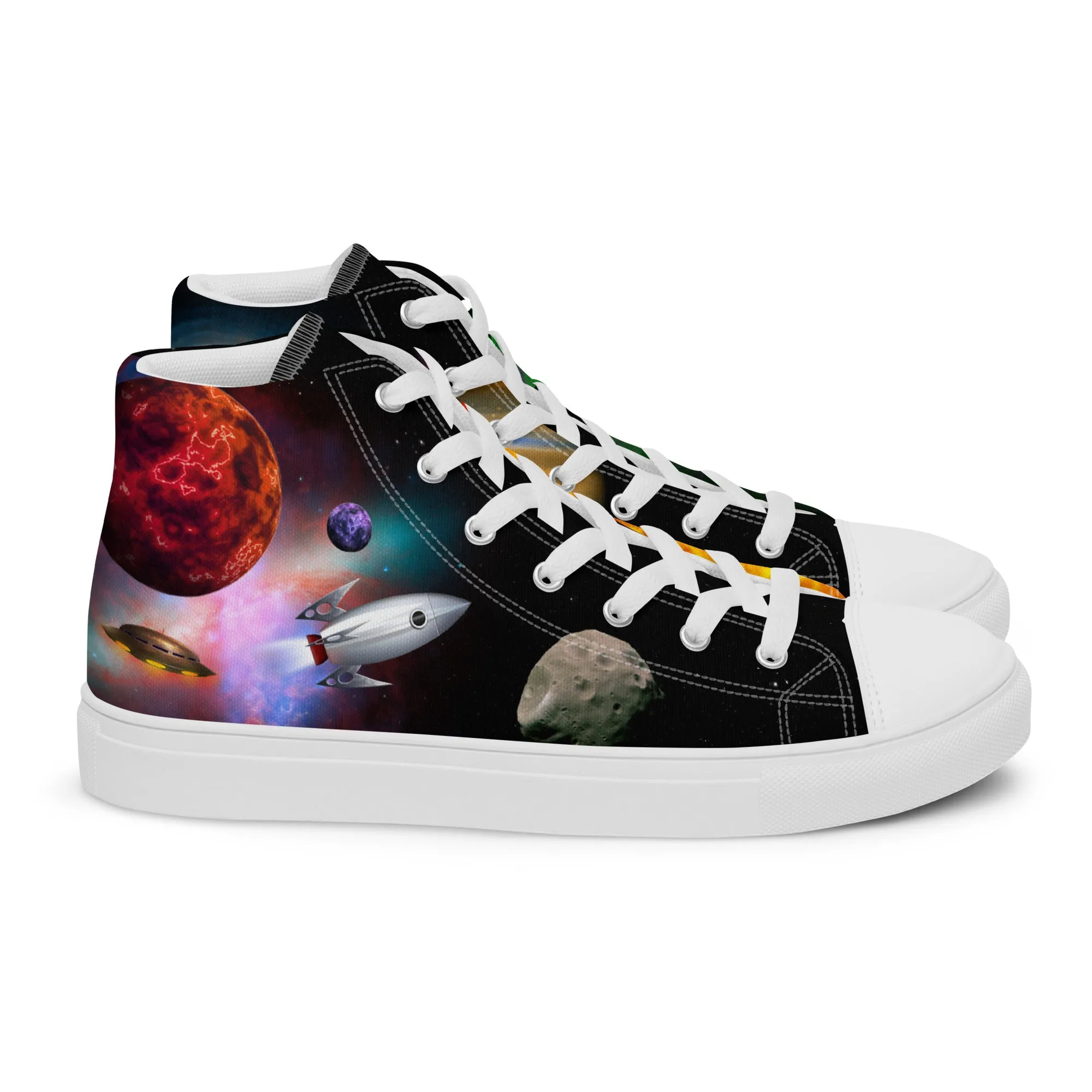 Space Fantasy - Women's High Top Canvas Shoes