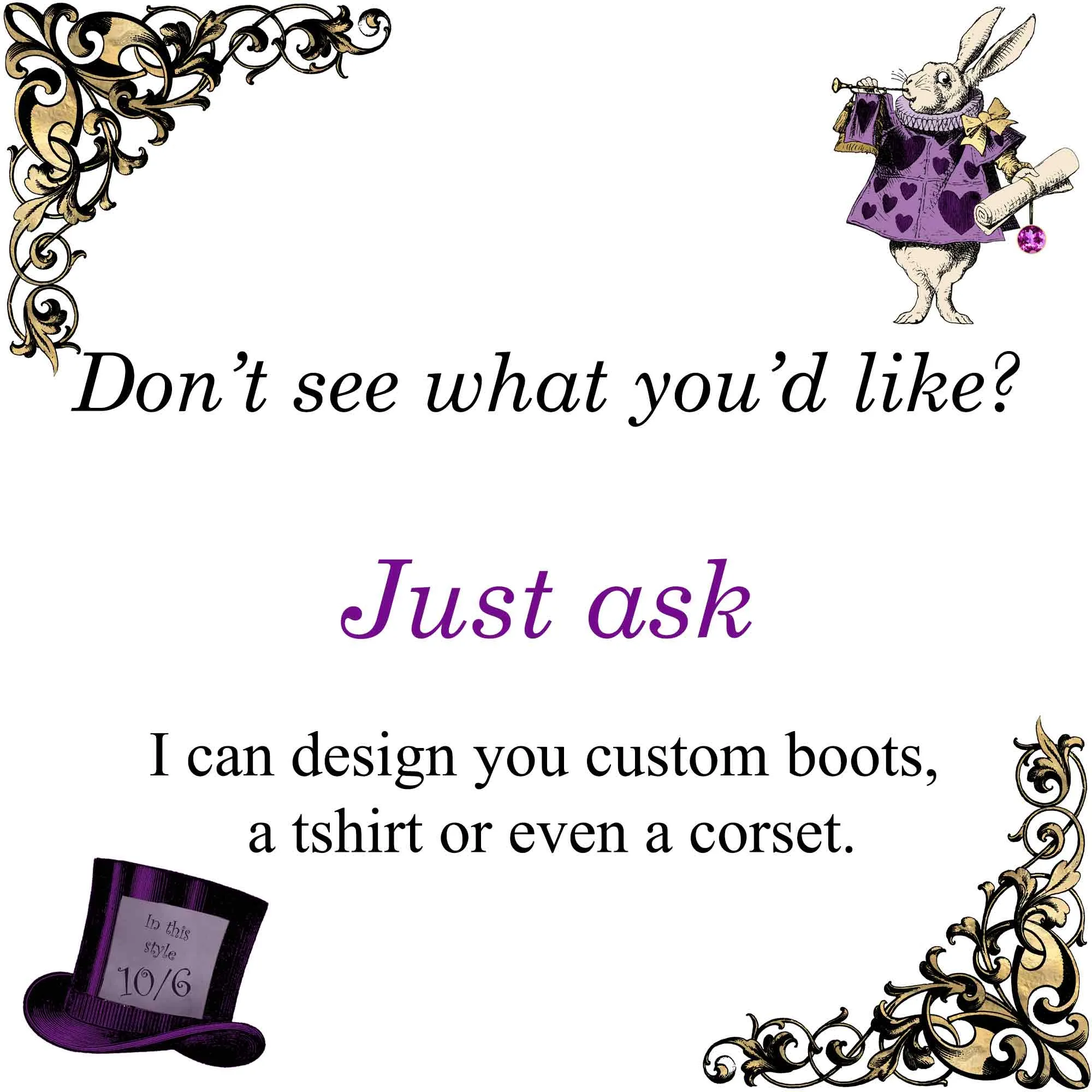 Steampunk Cat Black Combat Boots - Steamcat with Top Hat and Goggles (JPREGBC)