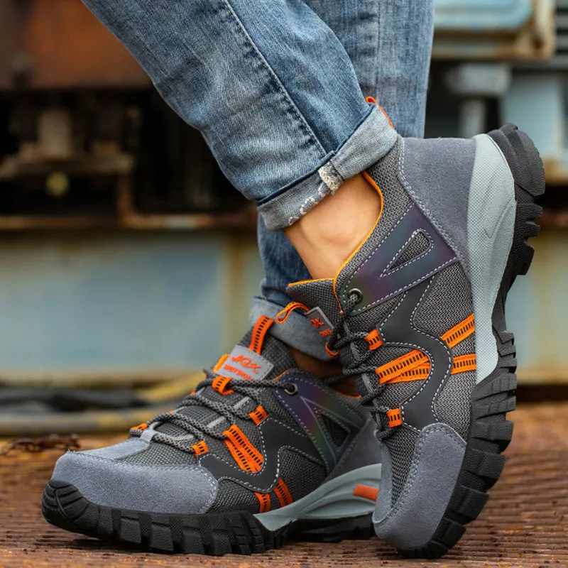 Steel Toe Shoes for Men Work Women Lightweight Air Cushion Sneakers Slip Resistant Indestructible Safety Work Boots