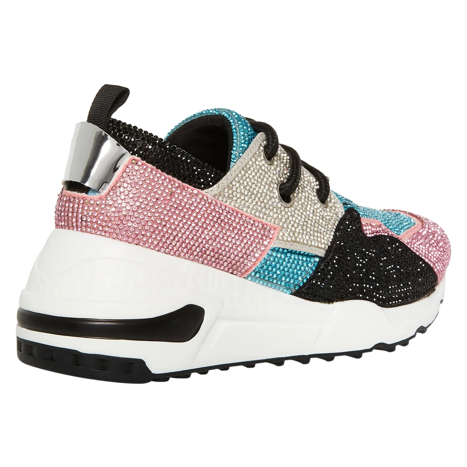 Steve Madden Cliff Blue/Pink Rounded Toe Lace Up Platform Fashion Sneakers
