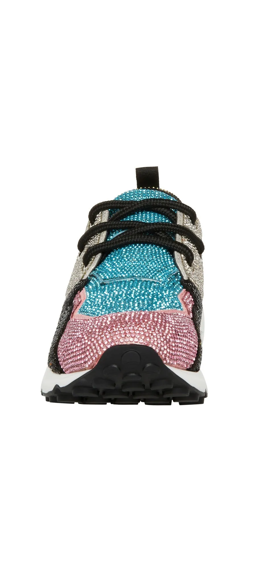 Steve Madden Cliff Blue/Pink Rounded Toe Lace Up Platform Fashion Sneakers