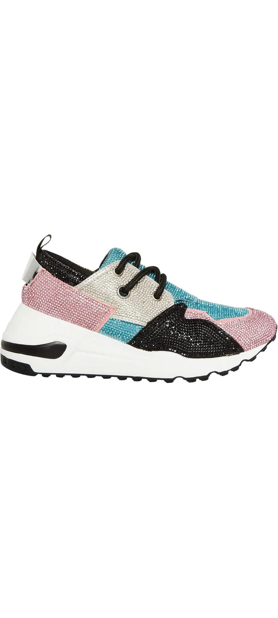 Steve Madden Cliff Blue/Pink Rounded Toe Lace Up Platform Fashion Sneakers