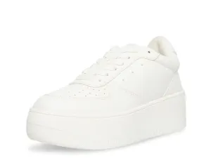 Steve Madden Rockaway White/Silver Lace Up Rounded Toe Low Top Fashion Sneakers