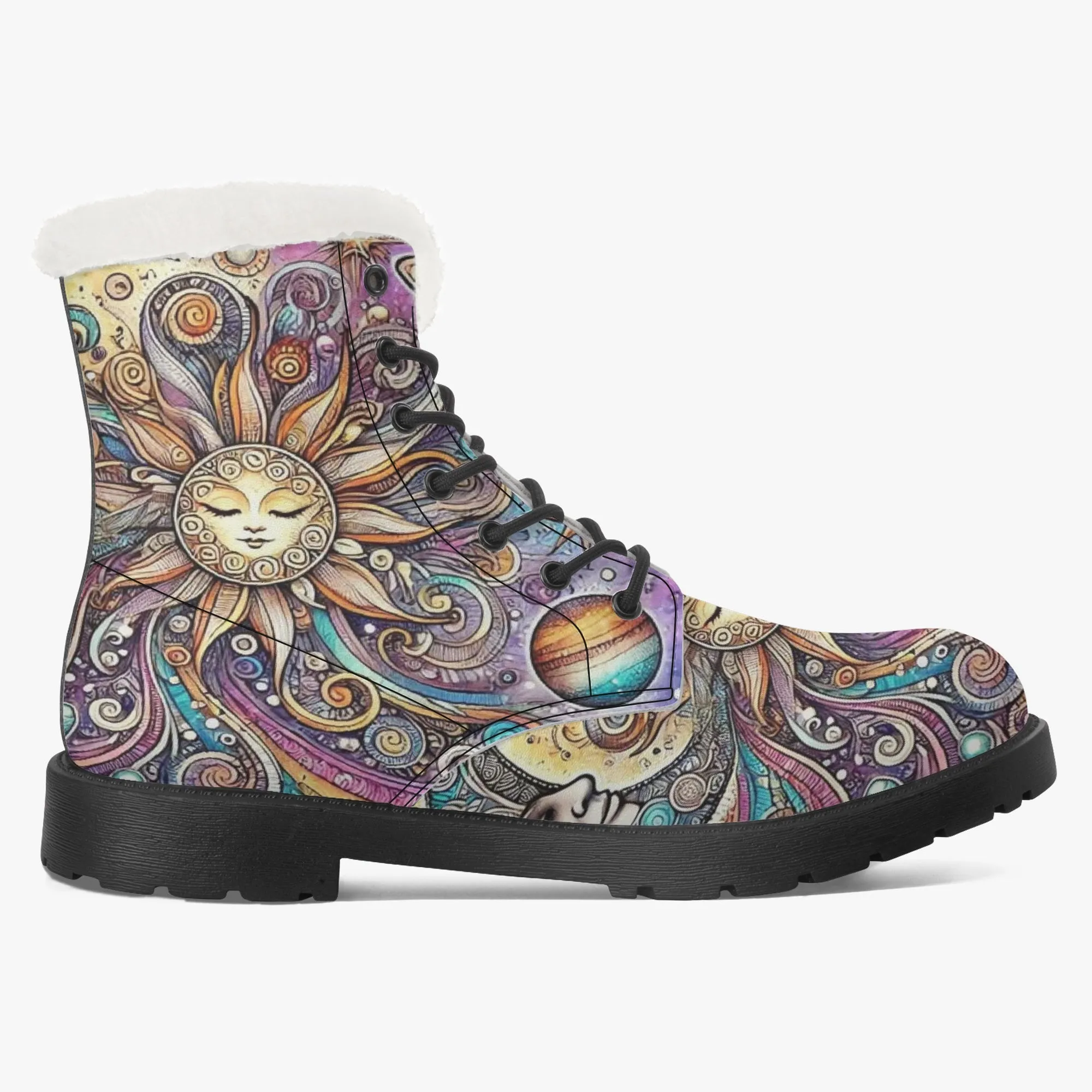 Sun & Planets Faux Fur Leather Boots