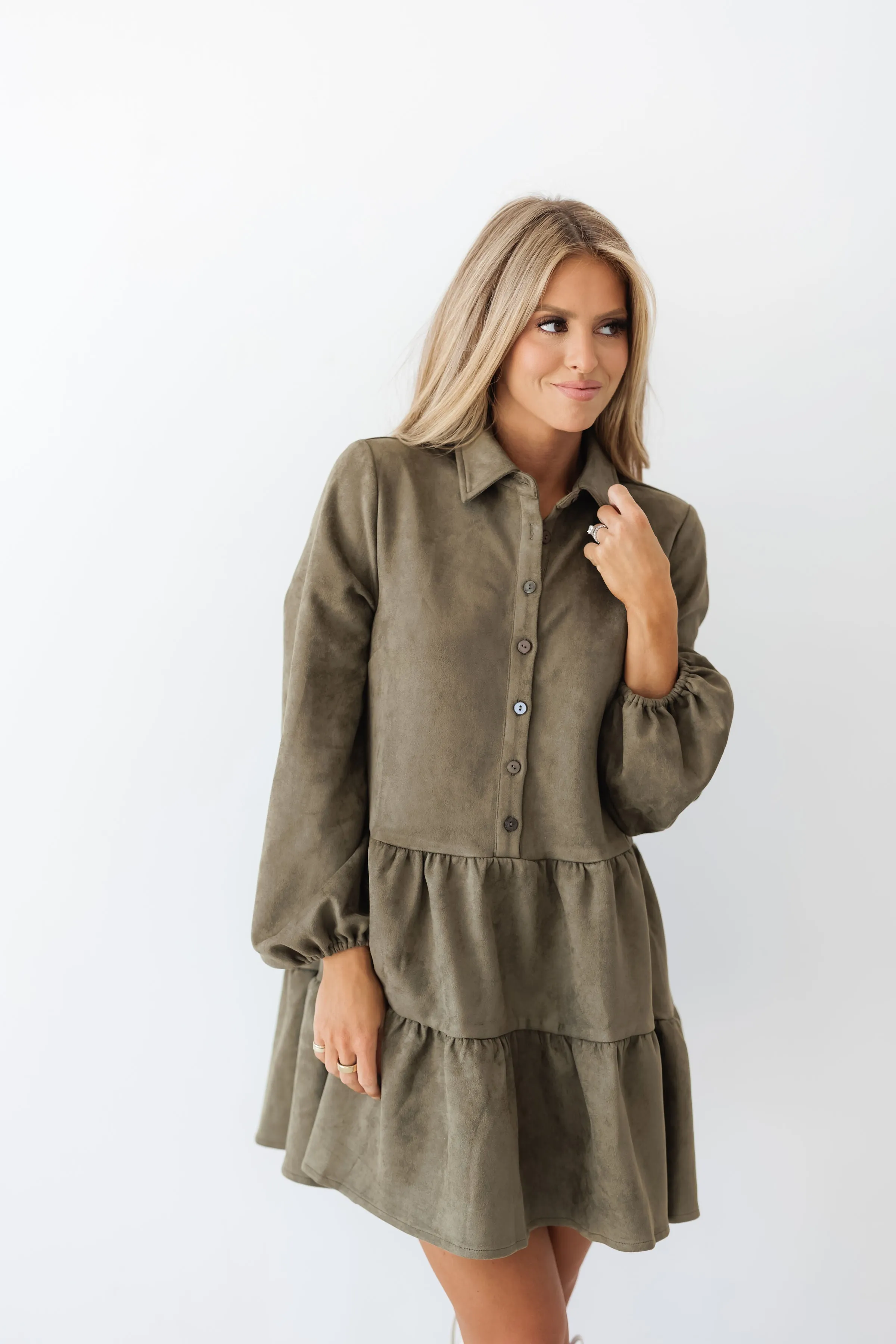 Tiana Mini Dress-Olive