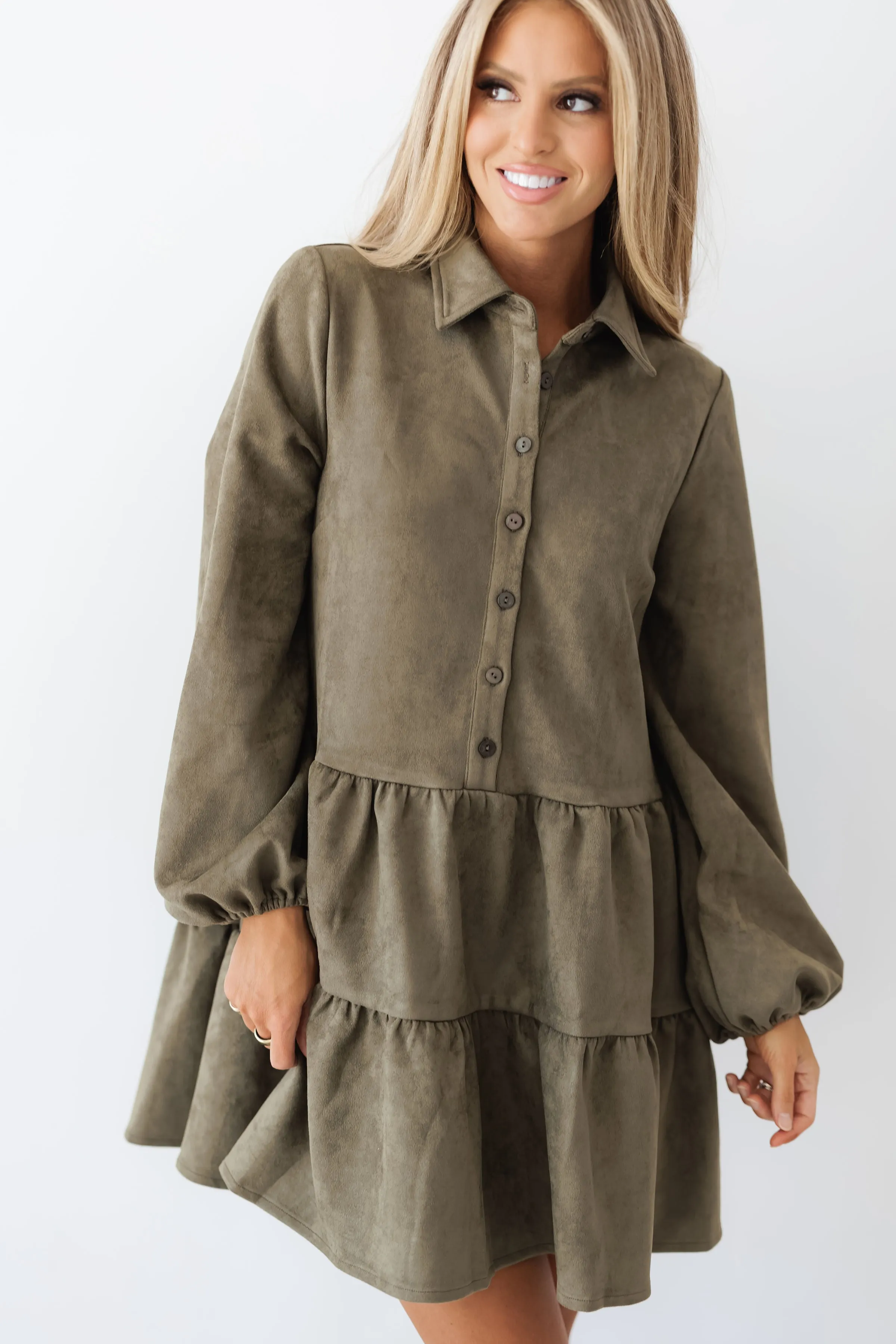 Tiana Mini Dress-Olive