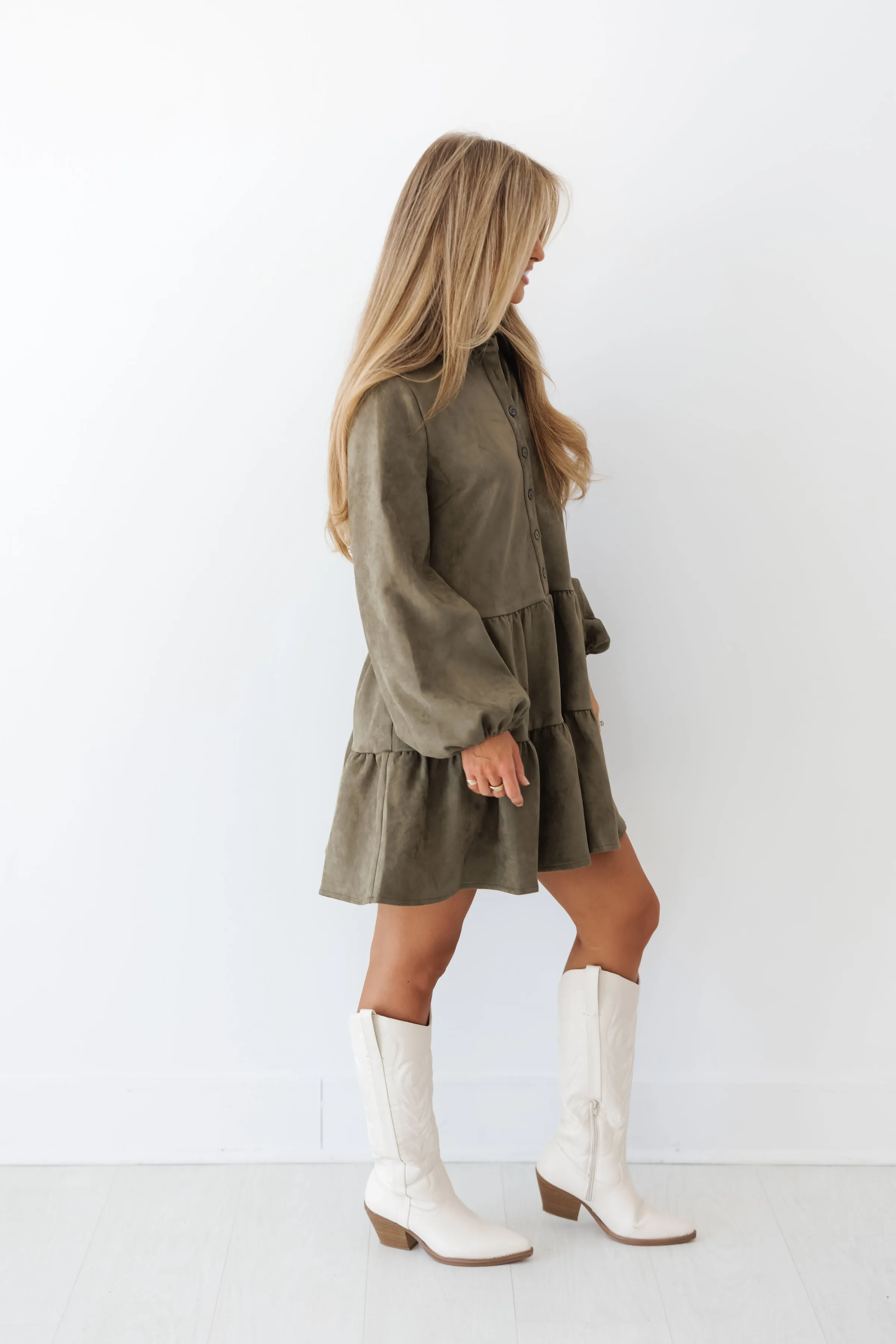Tiana Mini Dress-Olive