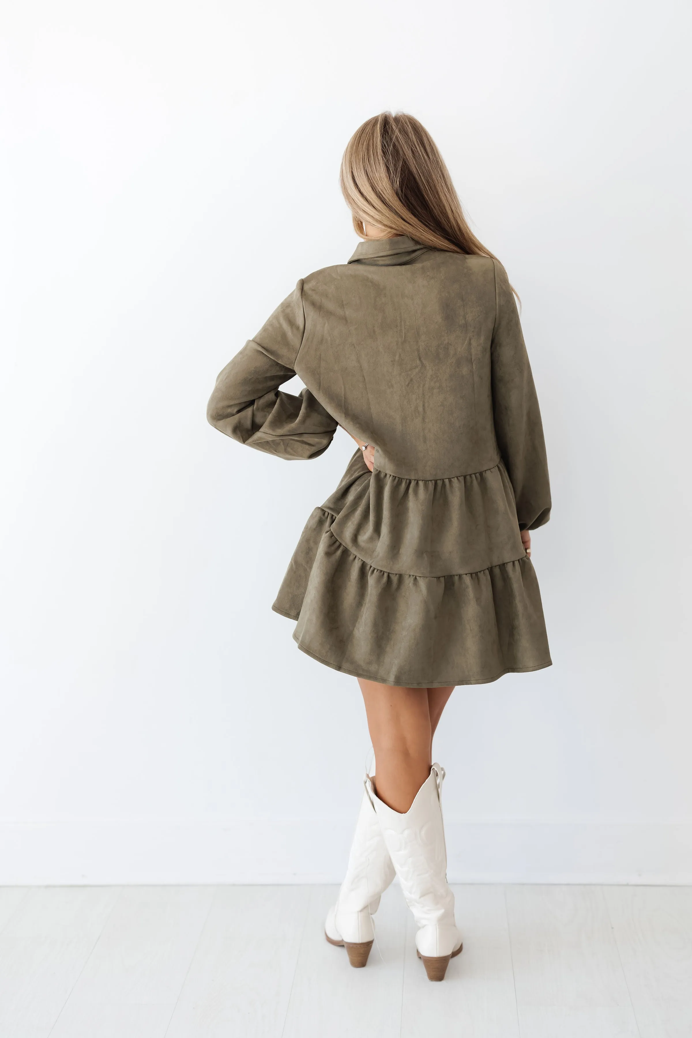 Tiana Mini Dress-Olive