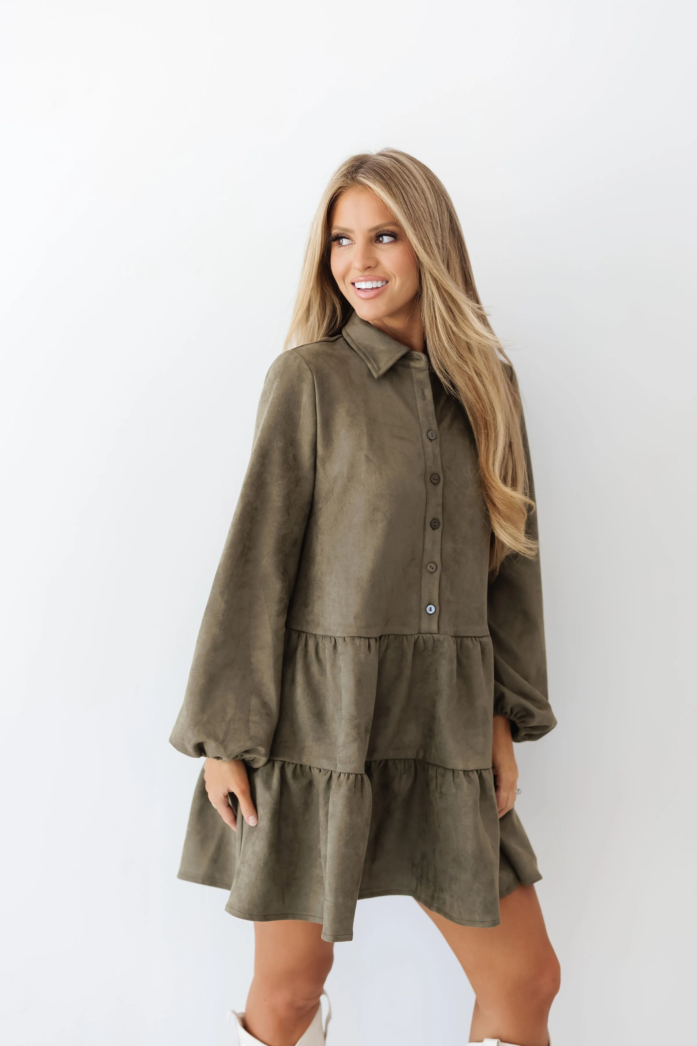 Tiana Mini Dress-Olive