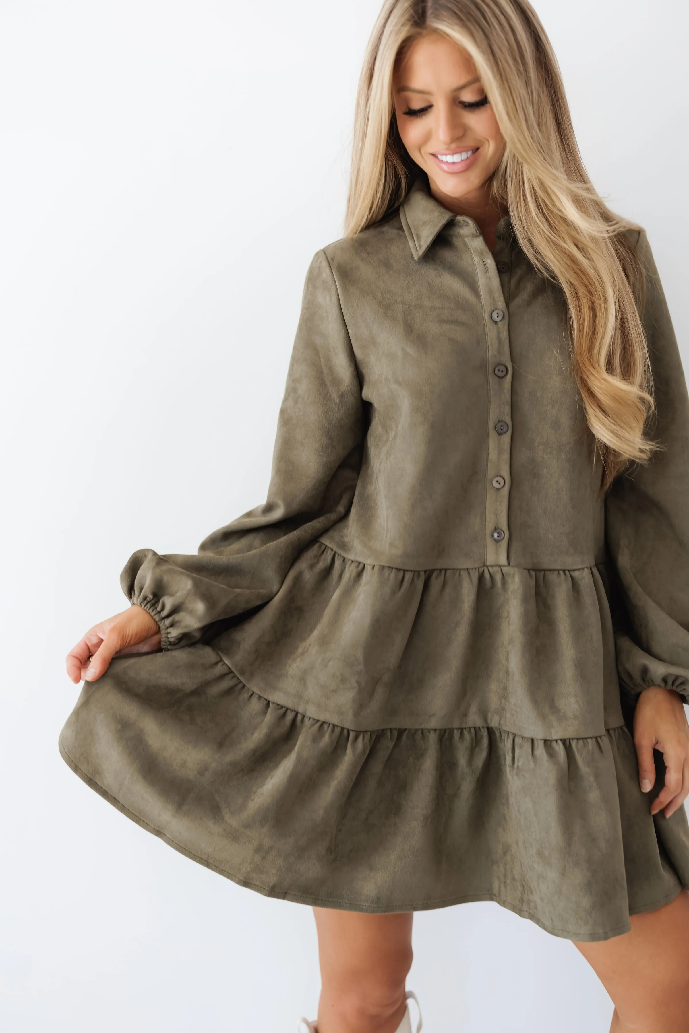 Tiana Mini Dress-Olive