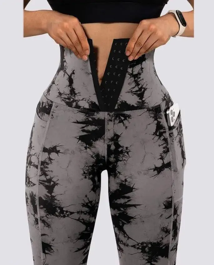 Tie Dye Leggings with Pockets: Stylish Workout Pants - Trendy Gradient Design