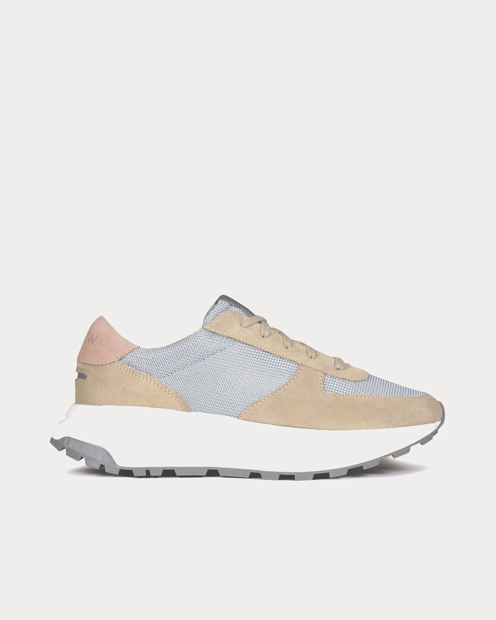 Trinity Leather & Suede Sand / Pink Low Top Sneakers