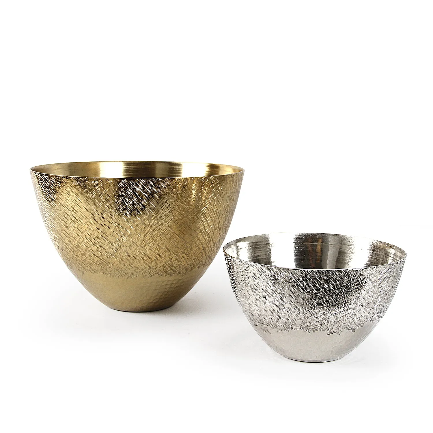 Two-toned Cross Aluminum Metal Bowl