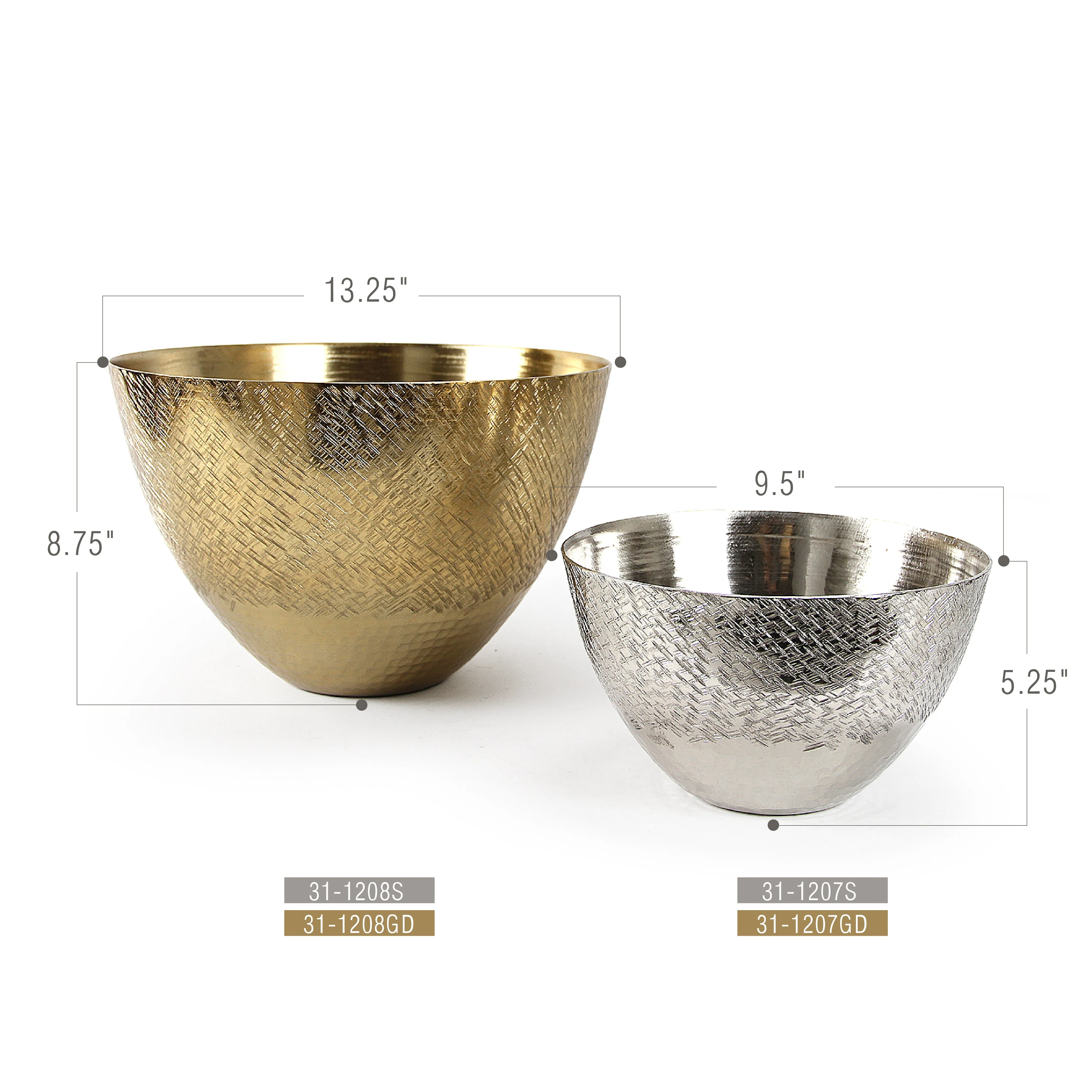 Two-toned Cross Aluminum Metal Bowl
