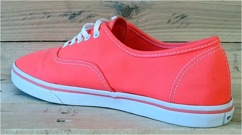 Vans Off The Wall Low Canvas Trainers UK6/US8.5/E39 TC6D Neon Orange/Coral/White