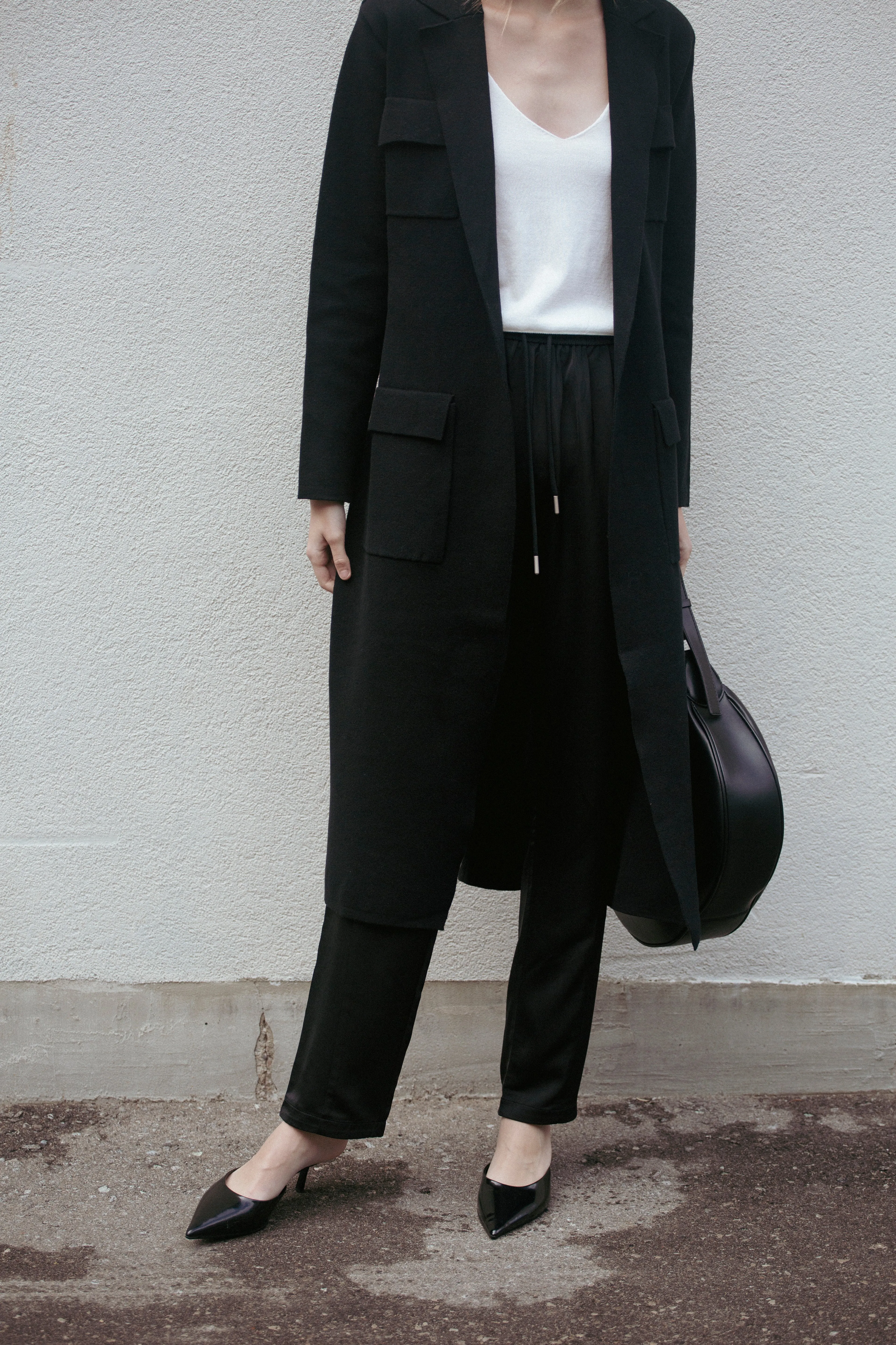 Vera Satin Jogger Black