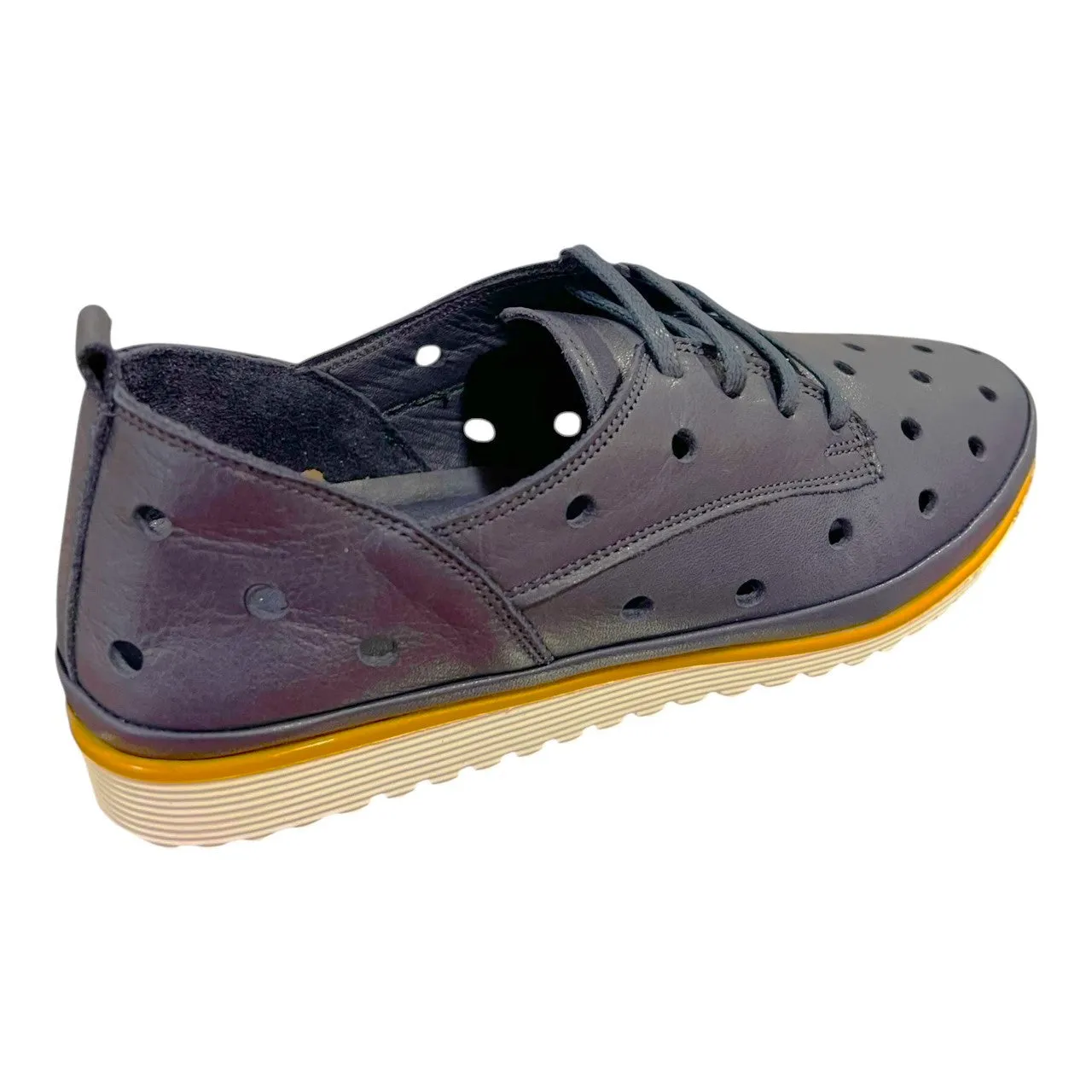 Via Nova Caesar Navy Leather Sneakers