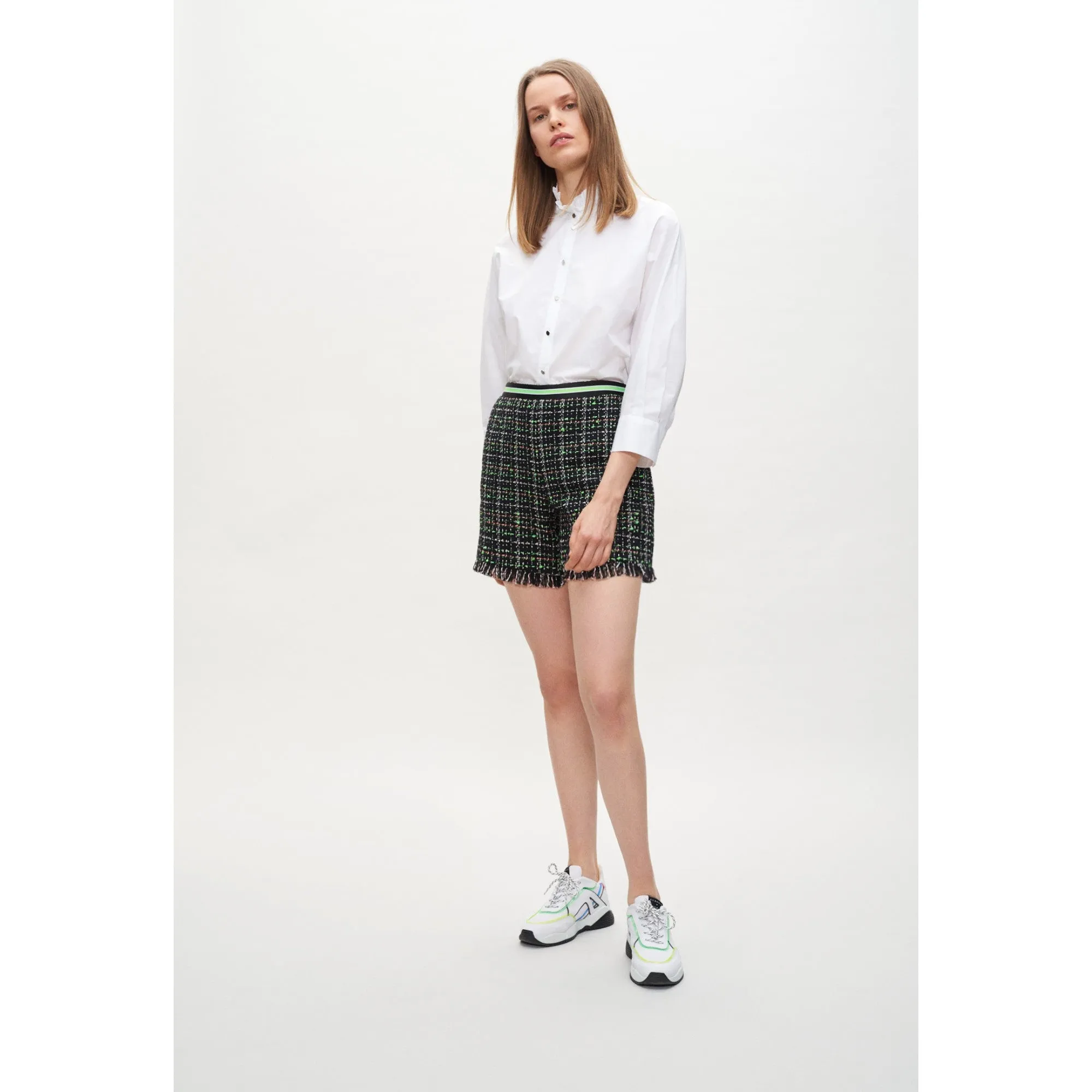 Women Tweed Shorts - Multicolored