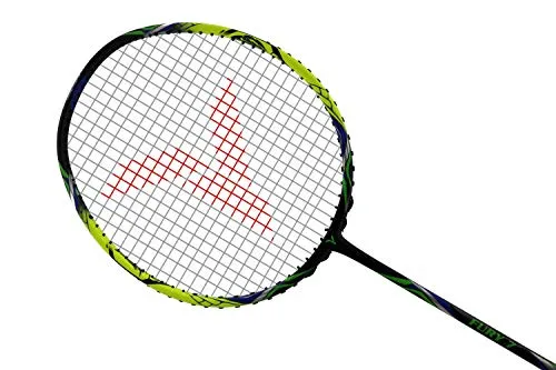 YOUNG (Malaysia) Fury 7 Graphite Lightweight Professional Badminton Racket, Head Light, One Piece High Modulus Graphite , Strung, (Black/Yellow), Includes Full Cover