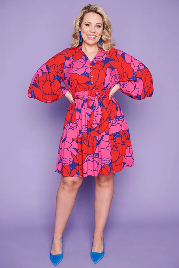 Zale Pink Peonies Dress