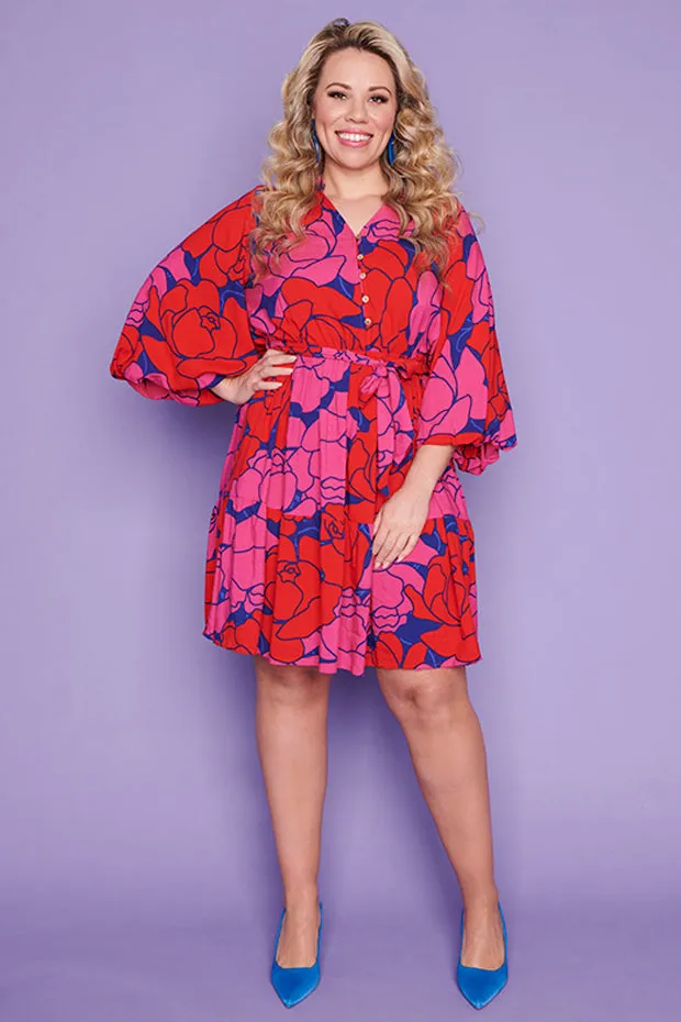 Zale Pink Peonies Dress