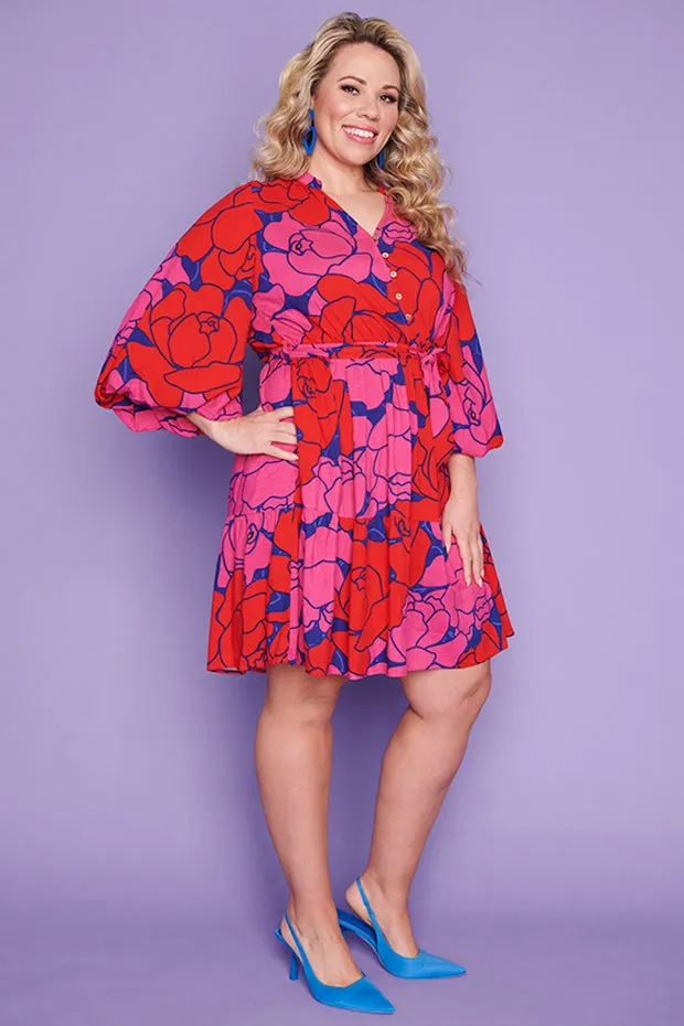 Zale Pink Peonies Dress