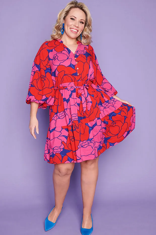 Zale Pink Peonies Dress